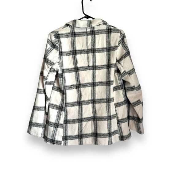 BOHME button front plaid soft collared blazer jacket with pockets sz S women’s p - Picture 5 of 7